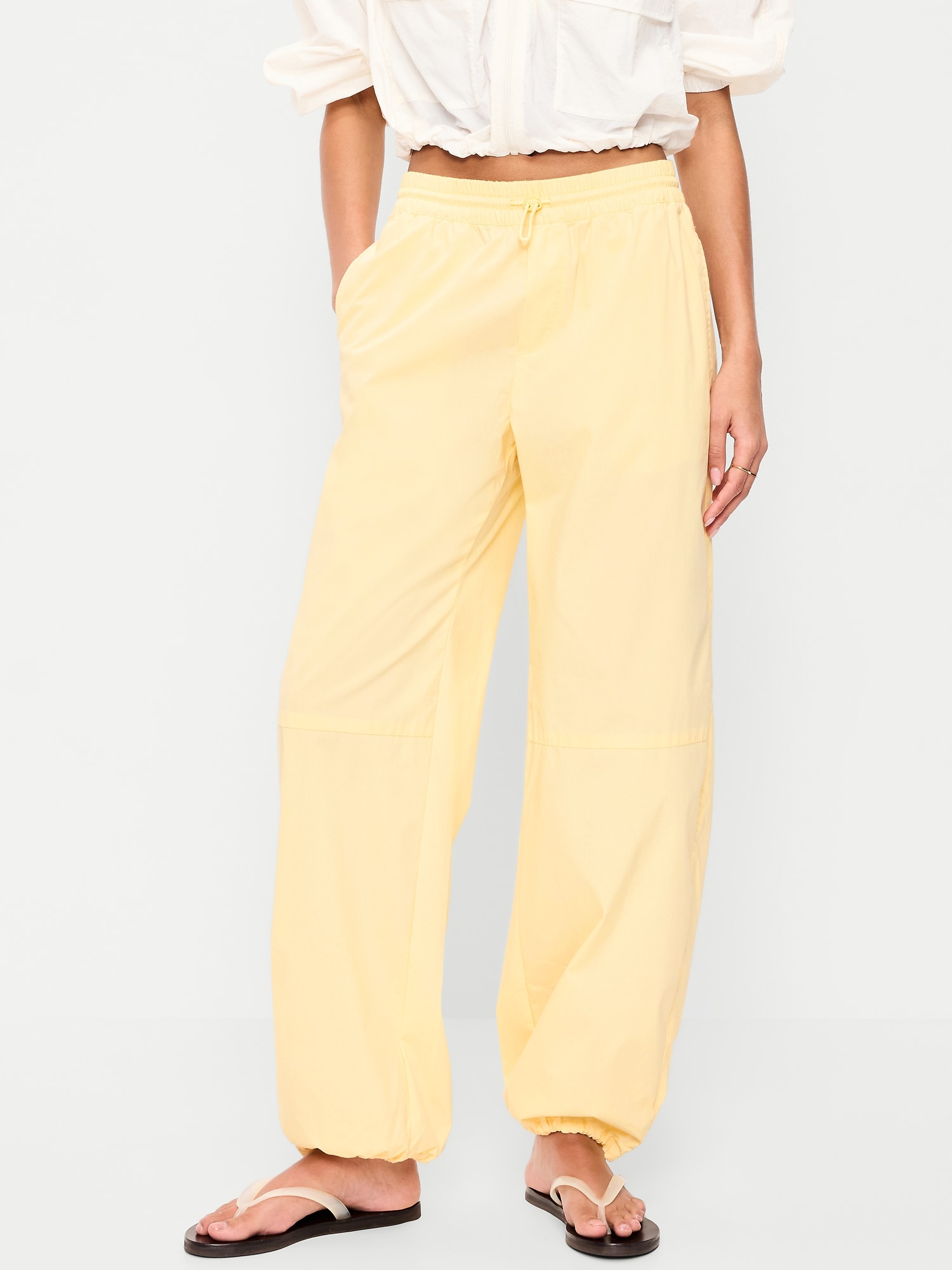 Lightweight Pull-On Poplin Balloon Pants