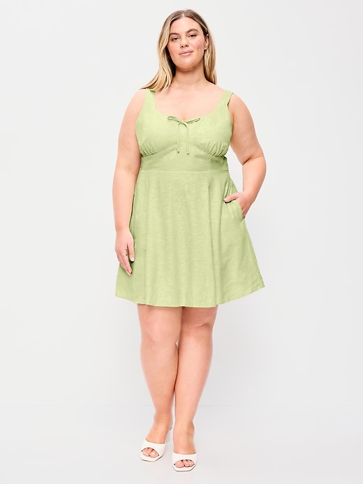 Image number 5 showing, Fit & Flare Linen Mini Dress