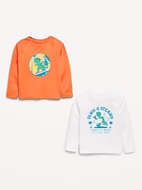 Image number 2 showing, Long-Sleeve Graphic Rashguard Swim Top 2-Pack for Toddler Boys