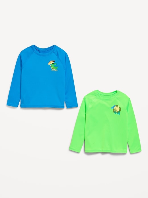 Image number 2 showing, Long-Sleeve Graphic Rashguard Swim Top 2-Pack for Toddler Boys