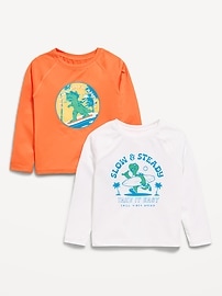 Image number 1 showing, Long-Sleeve Graphic Rashguard Swim Top 2-Pack for Toddler Boys