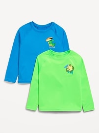 Image number 1 showing, Long-Sleeve Graphic Rashguard Swim Top 2-Pack for Toddler Boys