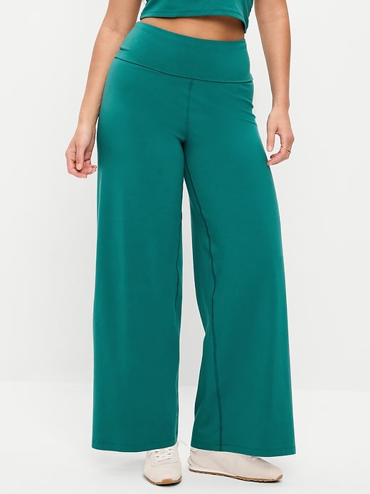 Image number 5 showing, High-Waisted PowerChill Fold-Over Wide-Leg Pants