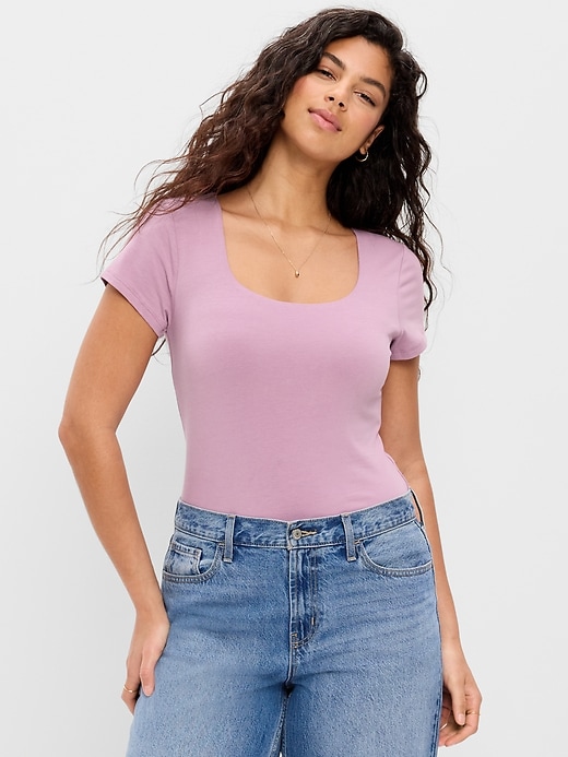 Image number 5 showing, Hug Double-Layer Scoop-Neck Top