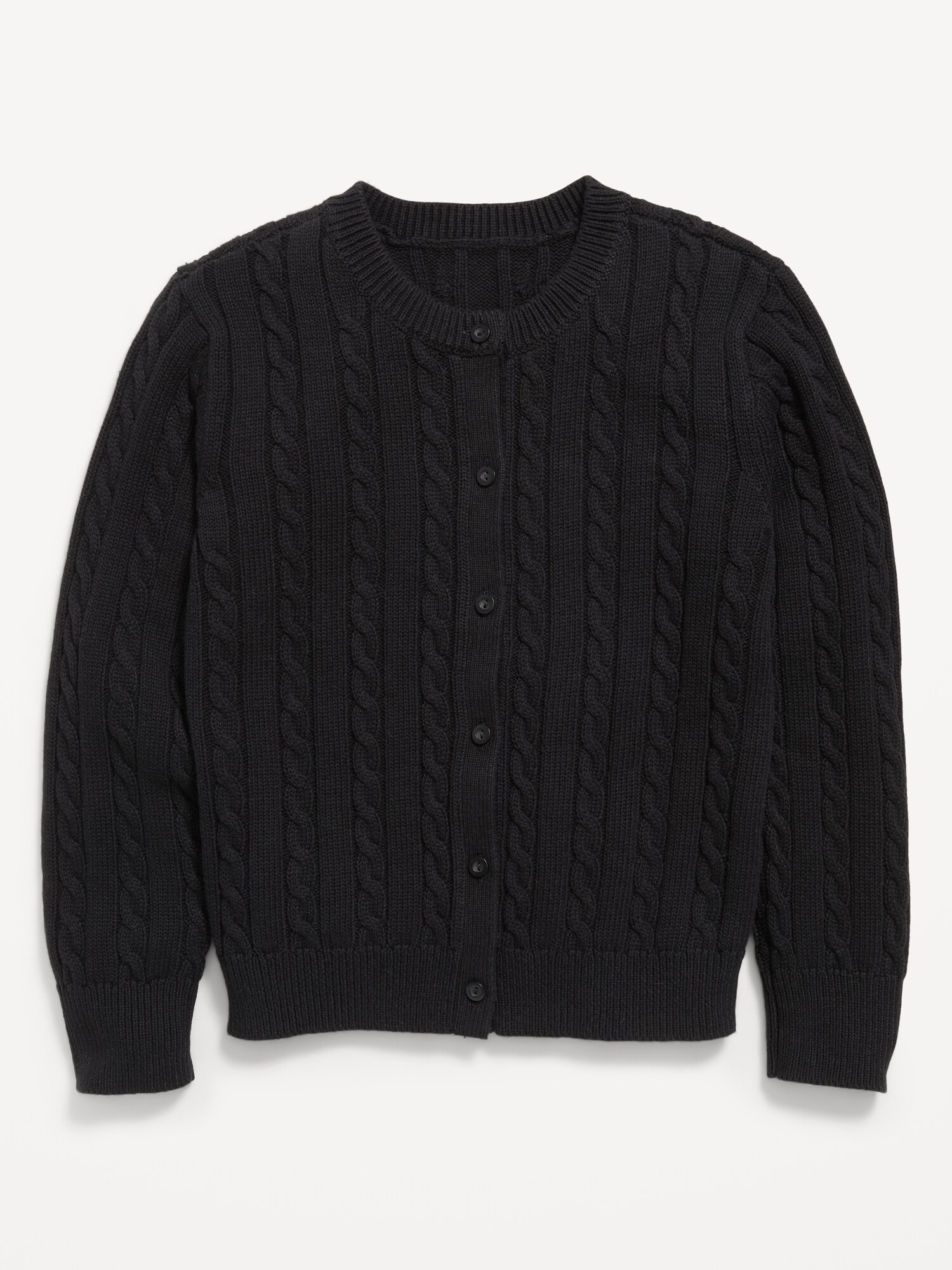 Кардиган Old Navy Cable-Knit Cardigan Sweater для девочек, цвет: Чёрный — фото 2