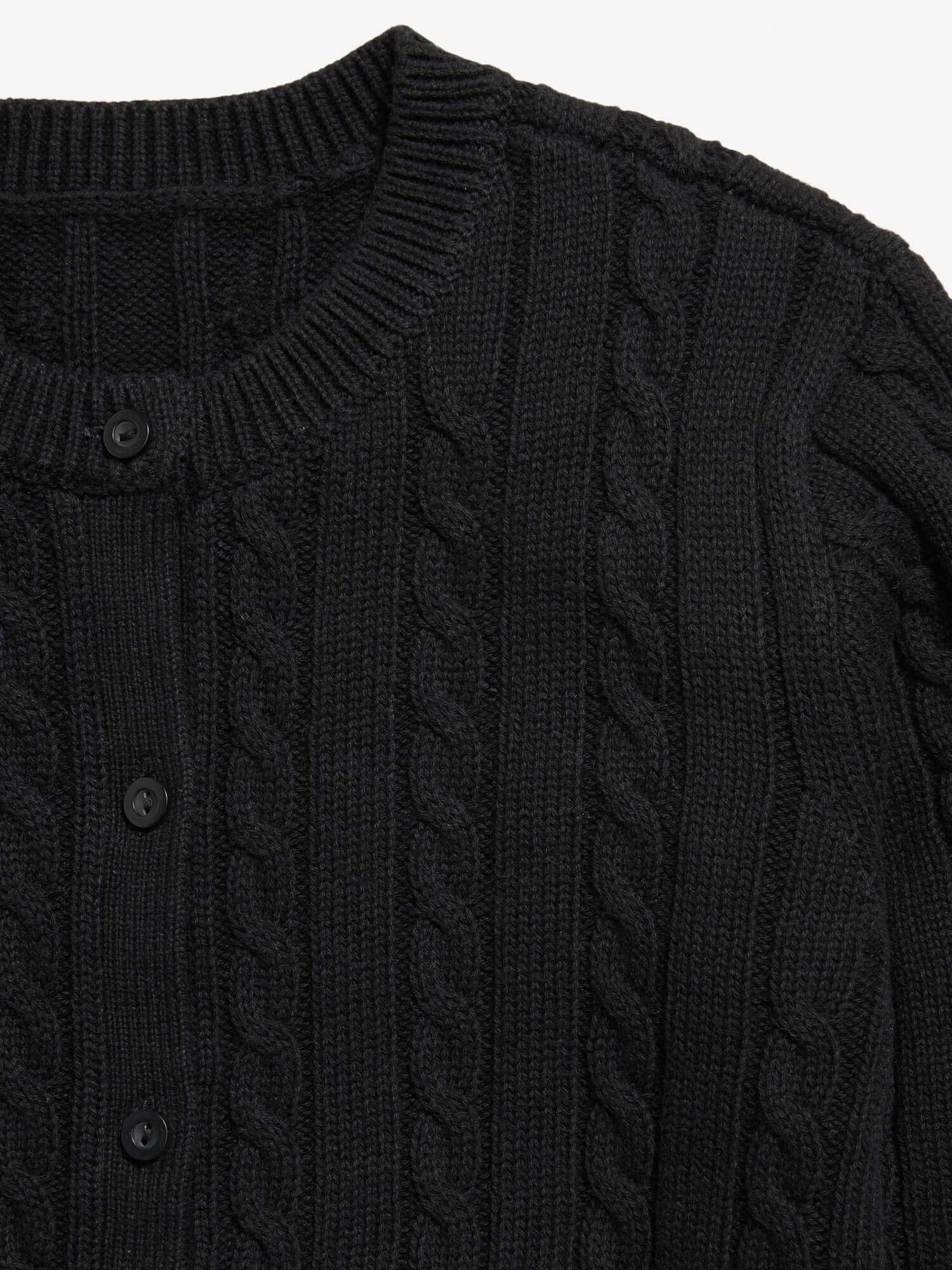 Кардиган Old Navy Cable-Knit Cardigan Sweater для девочек, цвет: Чёрный — фото 4