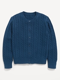 Image number 2 showing, Cable-Knit Cardigan Sweater for Girls