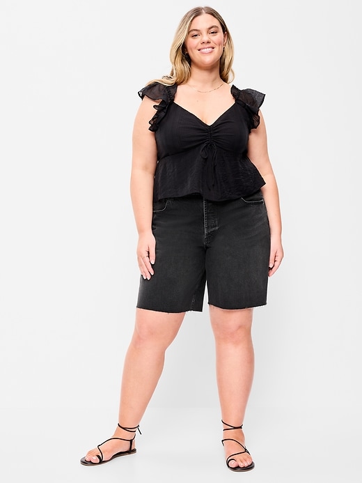 Image number 5 showing, Mid-Rise Baggy Jean Shorts -- 9-inch inseam