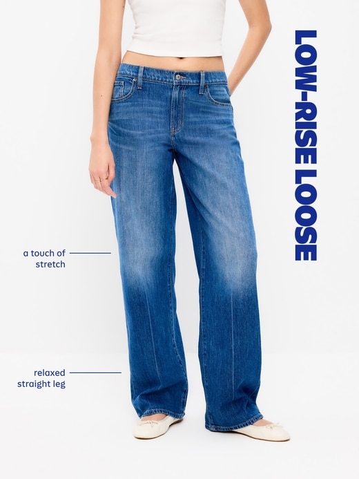 Image number 4 showing, Low-Rise Loose Jeans