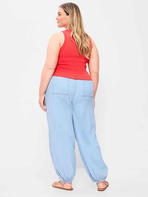 Image number 8 showing, Mid-Rise Pull-On Utility Harem Jeans