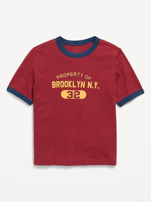 Image number 1 showing, Softest Short-Sleeve Graphic Ringer T-Shirt for Boys
