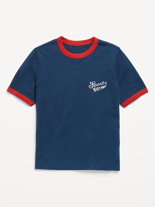 Image number 1 showing, Softest Short-Sleeve Graphic Ringer T-Shirt for Boys