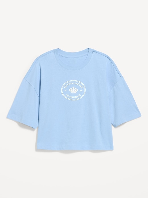 Image number 3 showing, Vintage Crew-Neck Oversized Crop Graphic T-Shirt