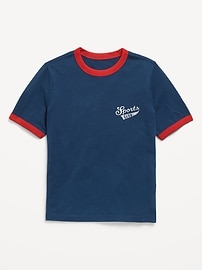 Image number 1 showing, Softest Short-Sleeve Graphic Ringer T-Shirt for Boys