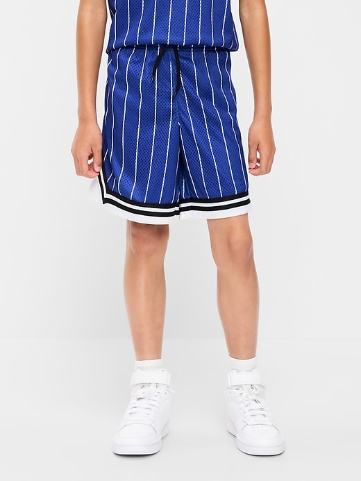 Image number 1 showing, Knee Length Mesh Basketball Shorts for Boys