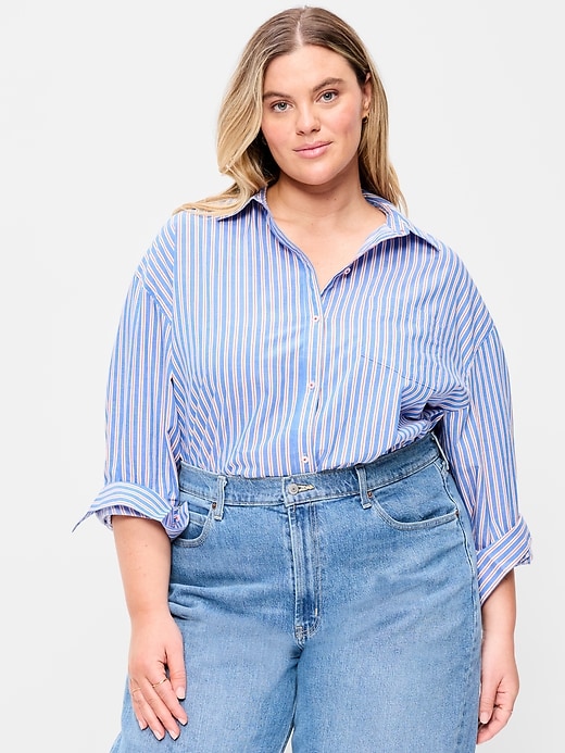 Image number 5 showing, Oversized Button-Down Boyfriend Shirt