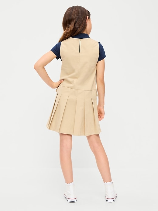 Image number 2 showing, Sleeveless School Uniform Twill Dress for Girls