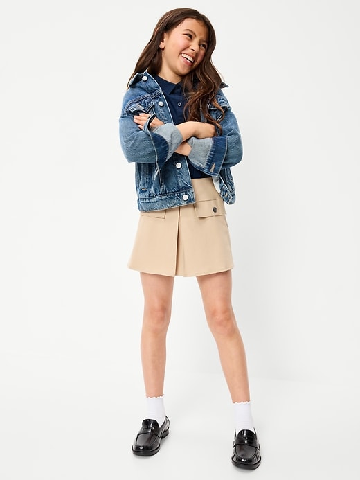 Image number 3 showing, School Uniform Front-Pleated Twill Skort for Girls