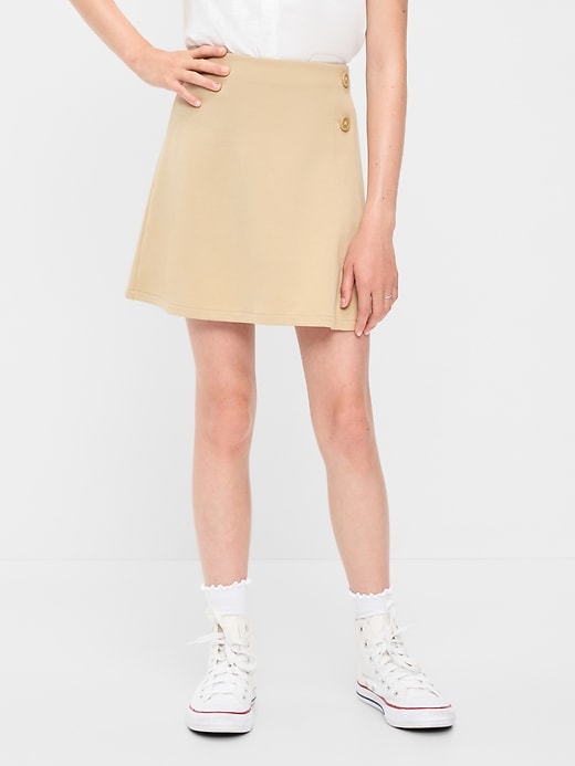 Image number 1 showing, School Uniform Ponte-Knit Wrap-Front Skort for Girls
