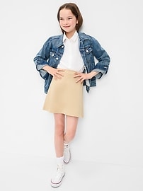 Image number 3 showing, School Uniform Ponte-Knit Wrap-Front Skort for Girls