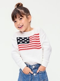 Image number 1 showing, Long-Sleeve Graphic Pullover Sweater for Toddler Girls