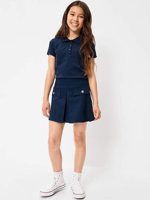 Image number 3 showing, School Uniform Front-Pleated Twill Skort for Girls