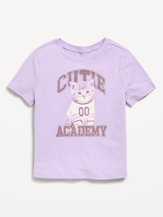 Image number 1 showing, Short-Sleeve Graphic T-Shirt for Toddler Girls