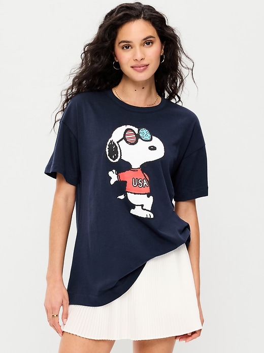 Image number 1 showing, Peanuts™ Snoopy Oversized Tunic T-Shirt
