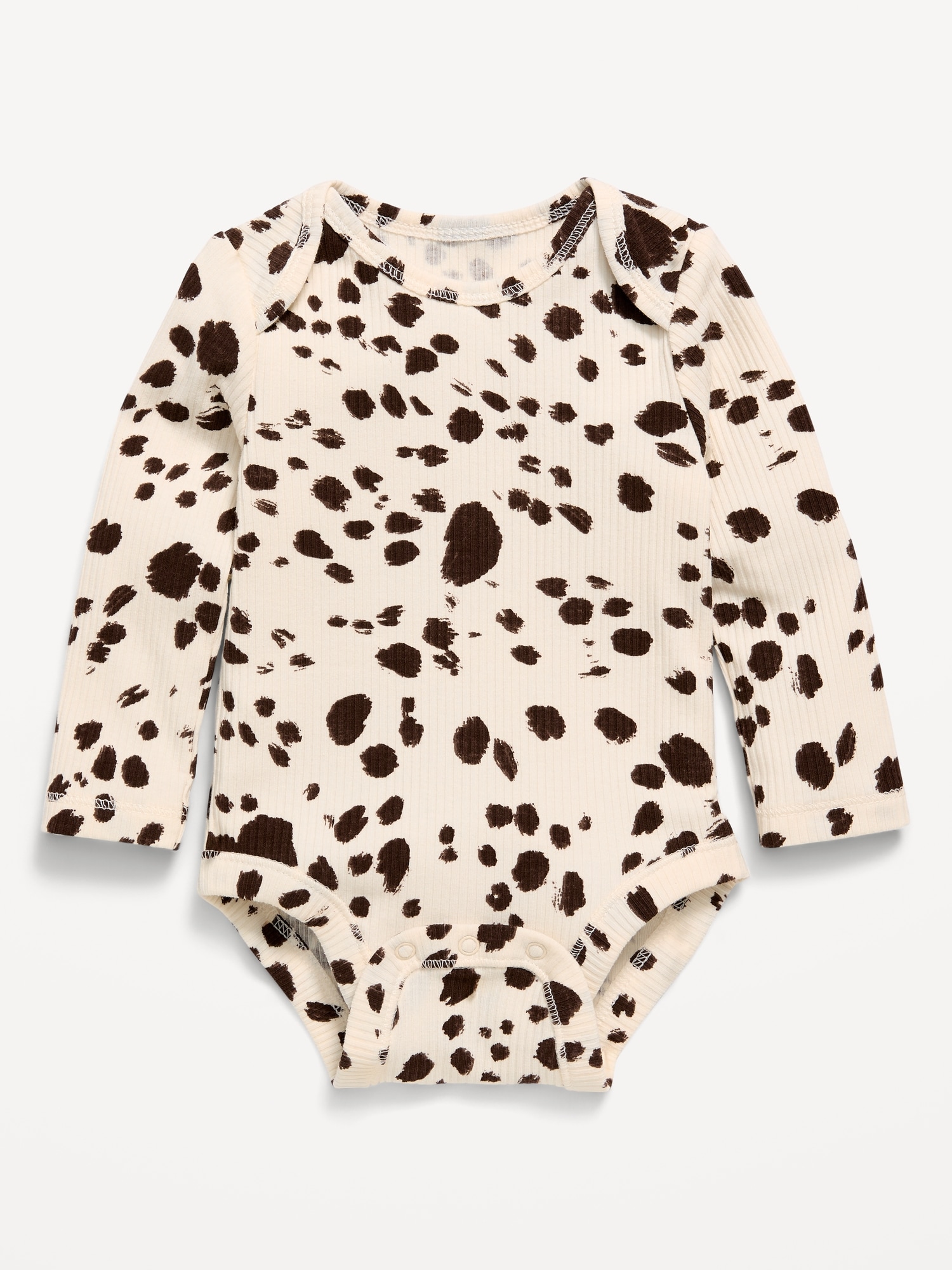 Printed Long-Sleeve Ribbed Bodysuit for Baby