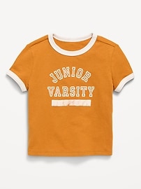Image number 1 showing, Short-Sleeve Unisex Ringer Graphic T-Shirt for Toddler