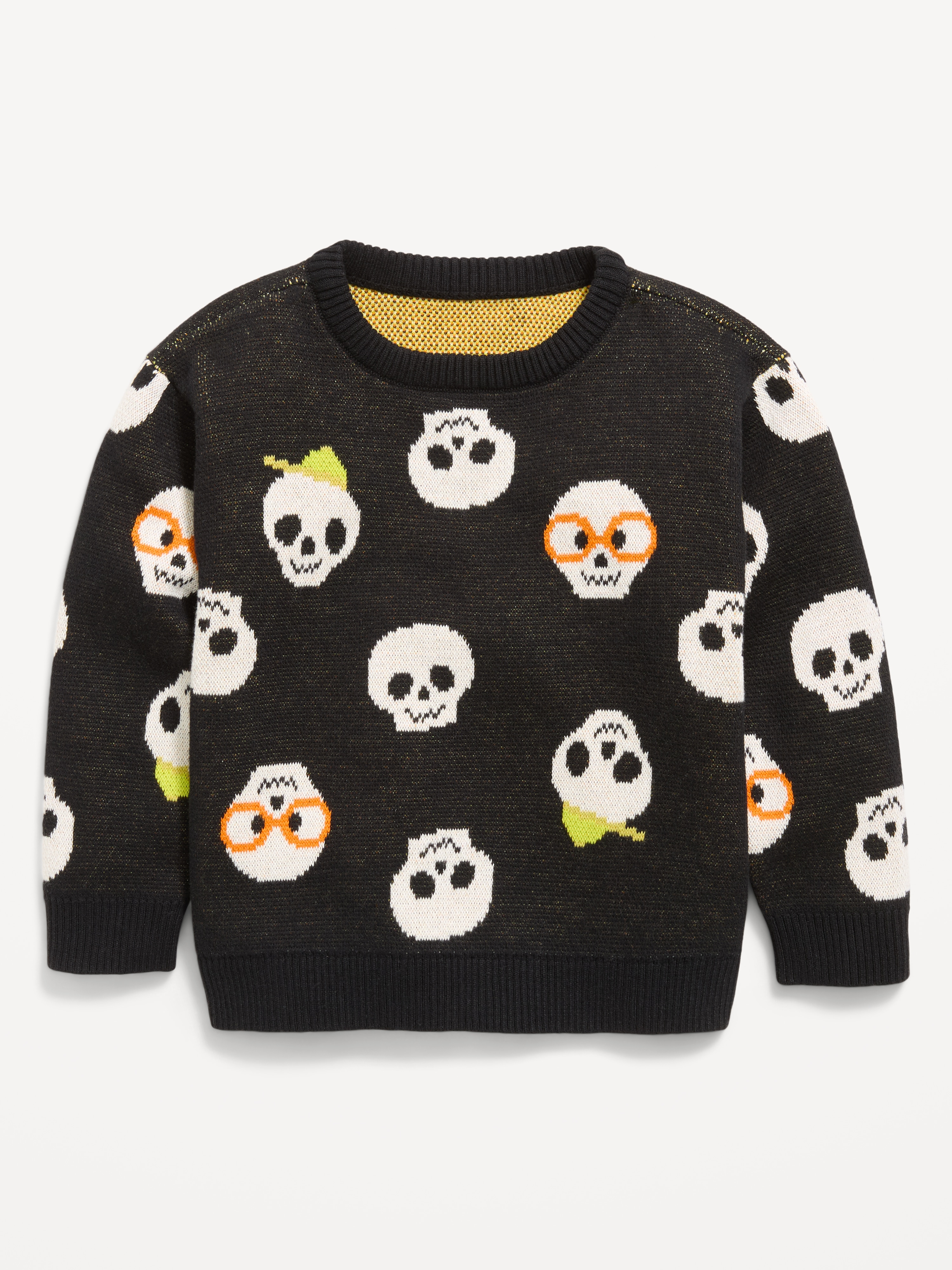 Printed Oversized Crew-Neck Sweater for Toddler Boys