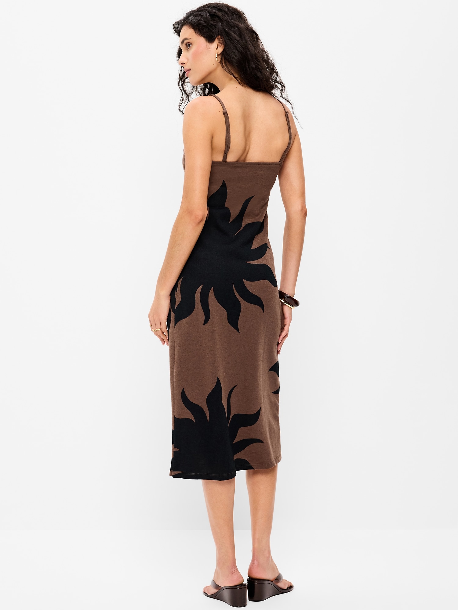 Beaded Halter-Neck Ruched Midi Dress