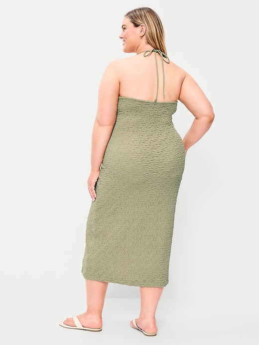 Image number 8 showing, Beaded Halter-Neck Textured Midi Dress