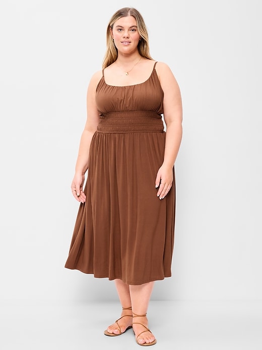 Image number 8 showing, Fit & Flare Jersey Smocked-Waist Midi Dress