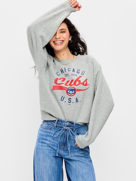 Image number 1 showing, Chicago Cubs Raglan Sweatshirt for Women