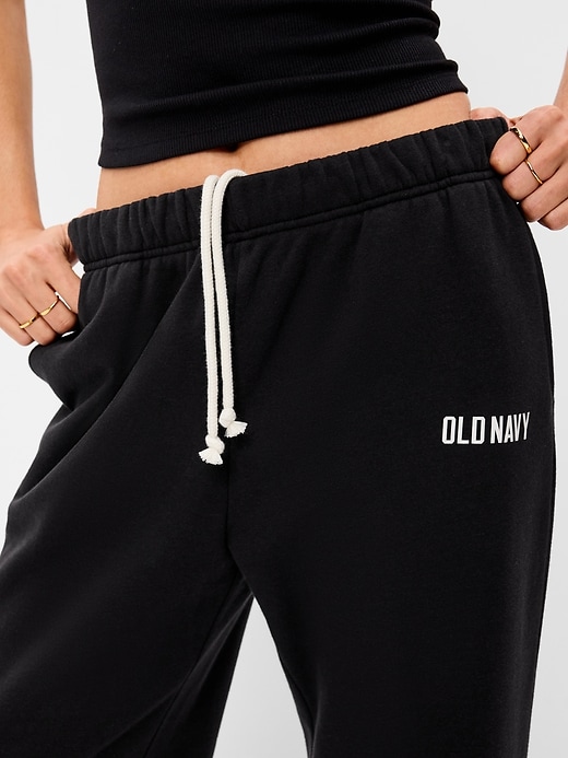 Image number 4 showing, High-Waisted Fleece Wide-Leg Sweatpants