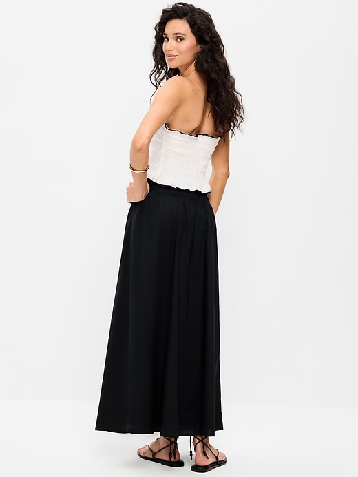 Image number 3 showing, Twill Smocked-Waist Maxi Skirt