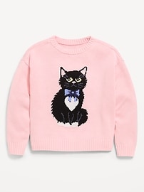 Image number 1 showing, Long-Sleeve Pullover Sweater for Girls