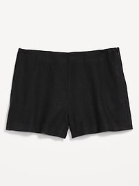 Image number 1 showing, High-Waisted Linen-Blend Micro Shorts