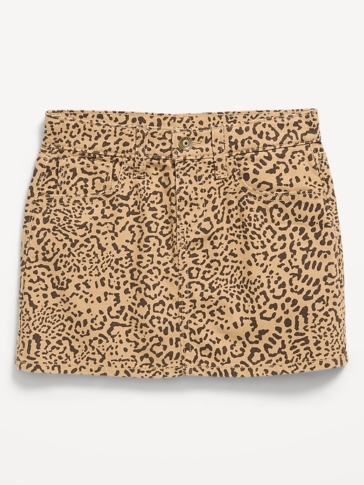 Image number 1 showing, Printed Mid-Rise Jean Skirt for Girls