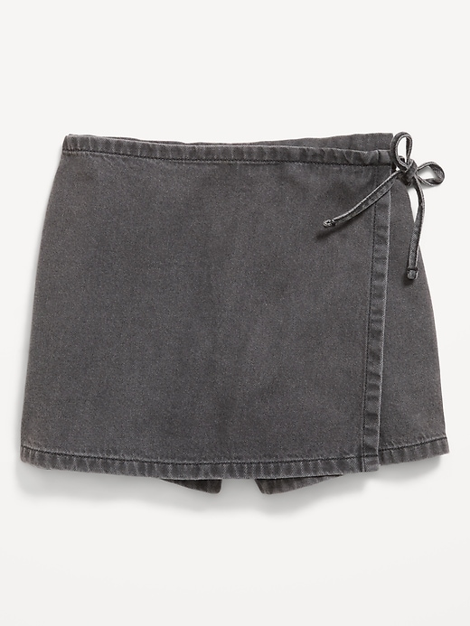 Image number 1 showing, Wrap-Front Denim Skort for Girls