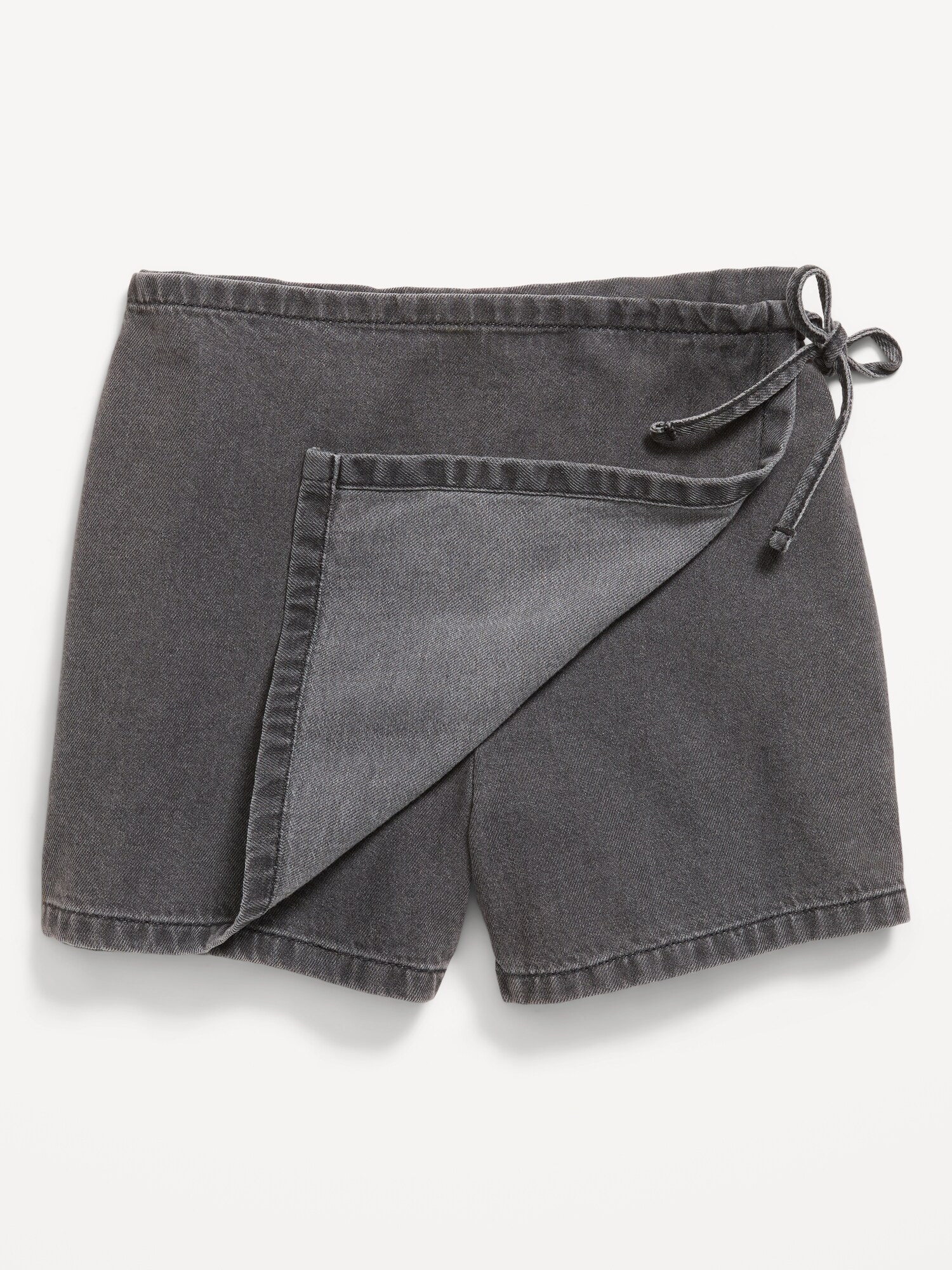Юбка-шорты Old Navy Wrap-Front Knit Skort для девочек, цвет: Чёрный варёный — фото 2