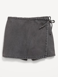 Image number 1 showing, Wrap-Front Denim Skort for Girls