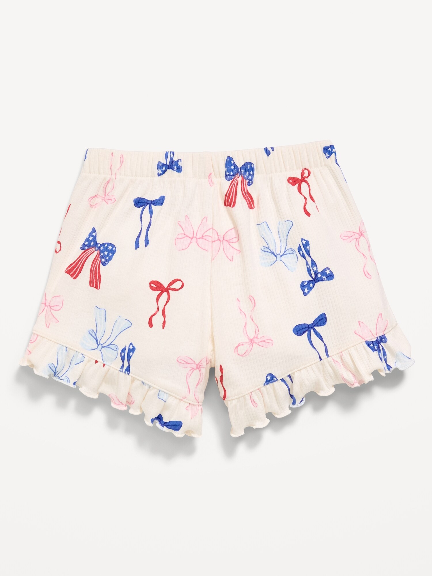 Ribbed Ruffled Shorts for Toddler Girls