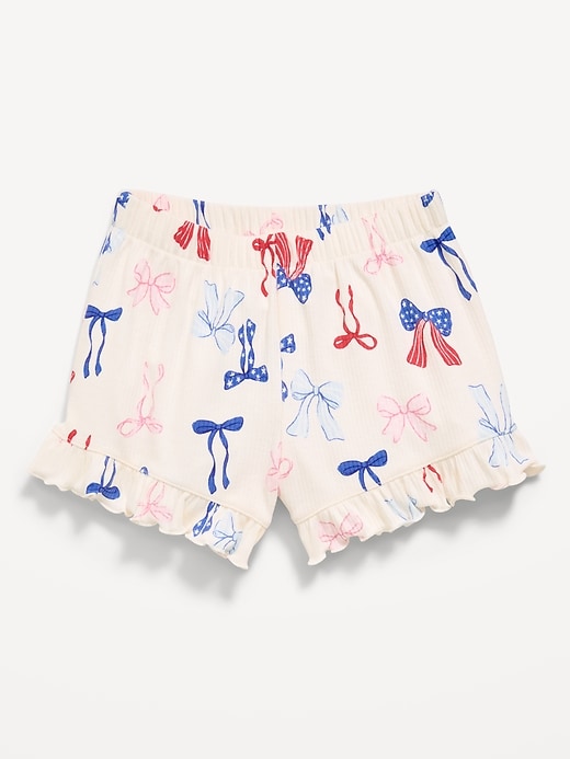 Image number 3 showing, Ribbed Ruffled Shorts for Toddler Girls