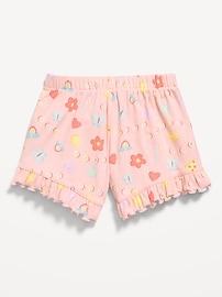 Image number 3 showing, Printed Ribbed Ruffled Shorts for Toddler Girls