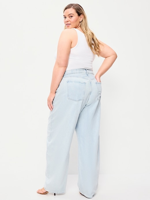 Image number 5 showing, High-Waisted Rounded Wide-Leg Barrel Jeans