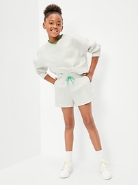 Image number 3 showing, Bounce Fleece High-Waisted Shorts for Girls