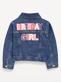 Image number 3 showing, Cropped Trucker Denim Jacket for Toddler Girls