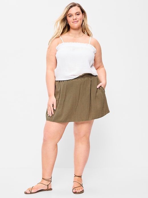 Image number 7 showing, Crinkle Gauze Ruffle Waist Mini Skort